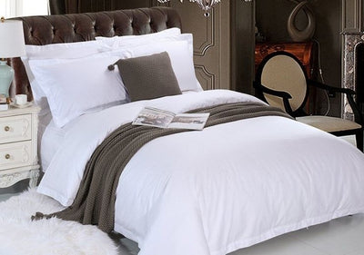 White Sateen Hotel Bed Sheet Set